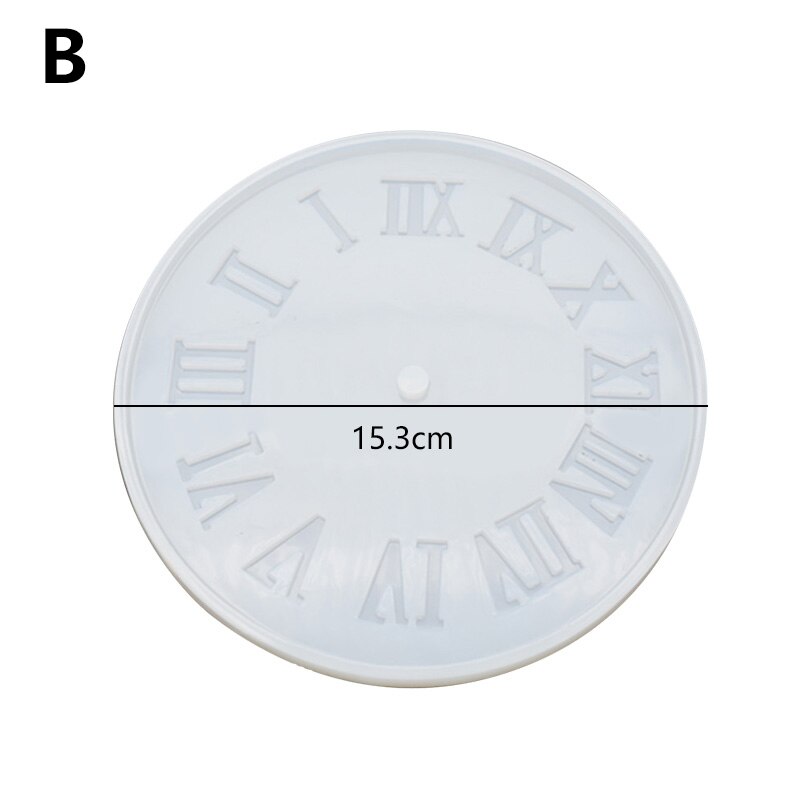 Diy Silicone Klok Mold Epoxyhars Tray Mold Klok Craft Maken Sieraden Accessoires Klei Cement Silicon Klok Mould Ronde: 2