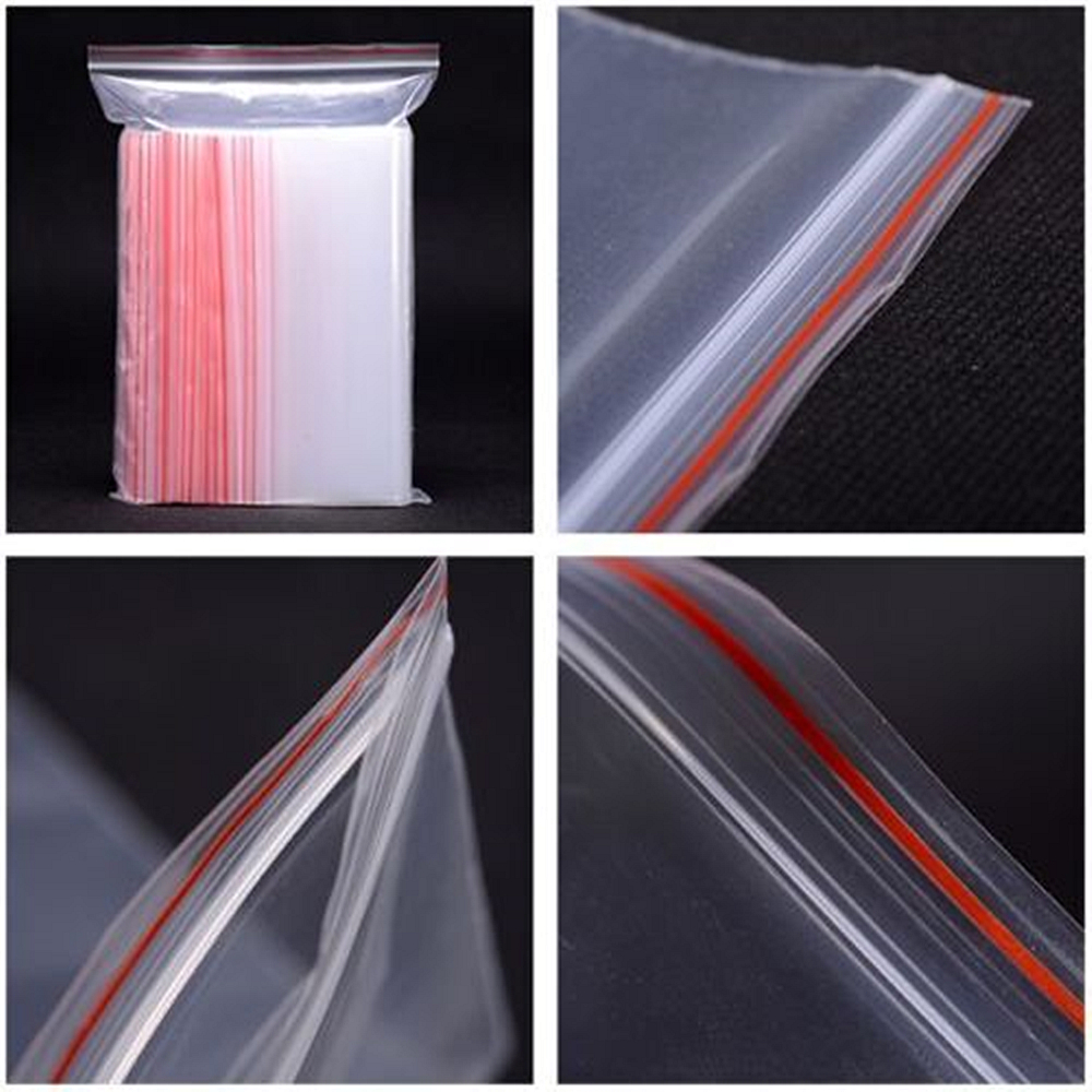 100 Stück/Packung kleine Plastiktüzehn mit Reißverschluss, wiederverschließnackt transparente Beutel, Schuhbeutel, Vakuum-Aufbewahrungsbeutel, transparente Poly-Beutel, Dicke 0,05 mm
