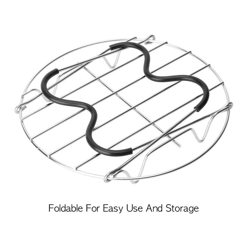 Steamer Rack Trivet with Handles Compatible Stainless Steam Rack Pressure Cooker Trivet for Easy Chicken Pot Removal