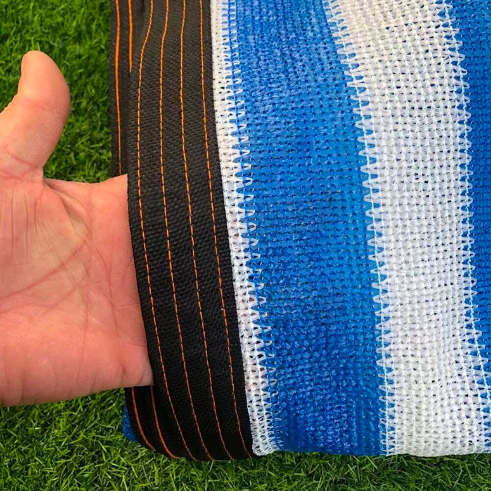Blue White Stripes Anti-UV Sunshade Net Outdoor Awning Garden Swimming Pool Shade Net Succulent Plant Cover Shelter Shading Net