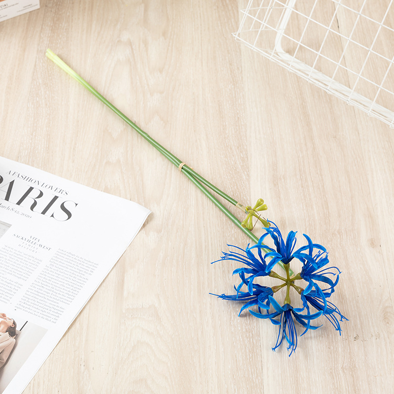 1PC Beautiful Red Spider Lily Stems Artificial Higan Flower Long Branch for Wedding Home Garden Outdoor Decor Flores Photography