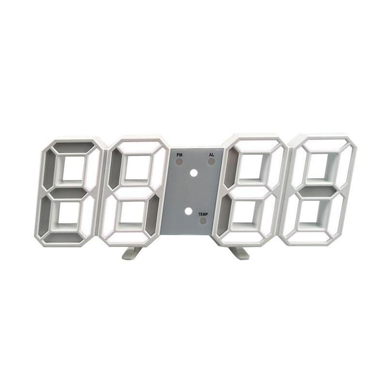 Acrylic Red LED Digital Clock Glowing Night Displaying Automatically Clock Dimmed Temperature Brightness N8V1: White