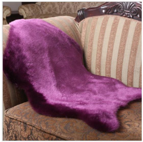 Fåreskind tæppe mat tæppeunderlag skridsikker sofadæksel til soveværelse hjemmeindretning tæpper til soveværelse faux pels tæppe 40 x 60cm: Lilla