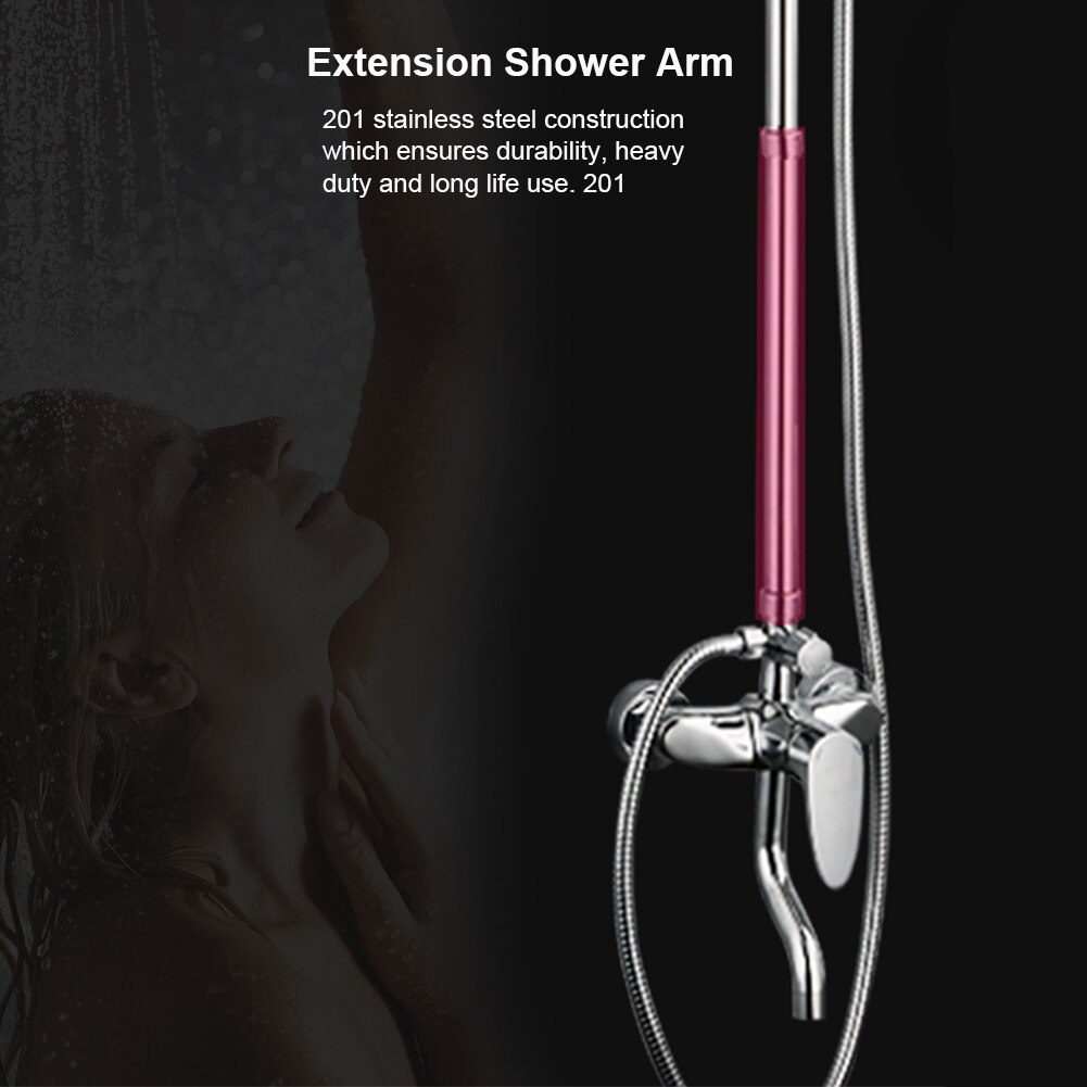 Extension Rain Shower Arm Handheld Stainless Steel Extender Tube Shower Bathroom Spray Head Extension Rod 6"/10"
