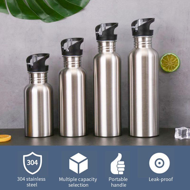 Stainless Steel Sports Water Bottle Cold Water Bottle Gym Cycling Hiking Bottle Drinkware 500/750/1000ml 2019ing
