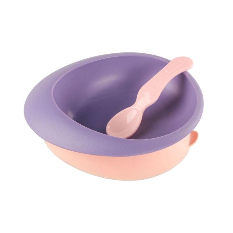Baby mad tallerken børn skål & ske sæt bpa gratis tallerken service børn baby tallerken baby produkt: Lilla