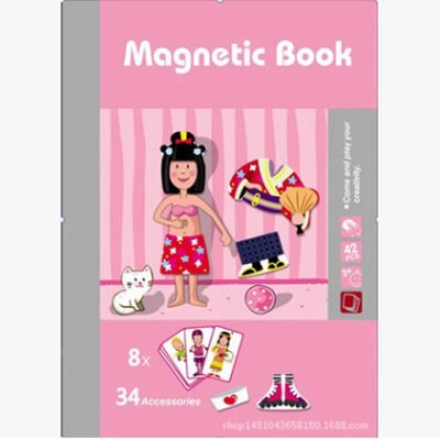 Wooden Magnetic Puzzle Board - Face Changing Expression Game - Educational Toy for Kids: White