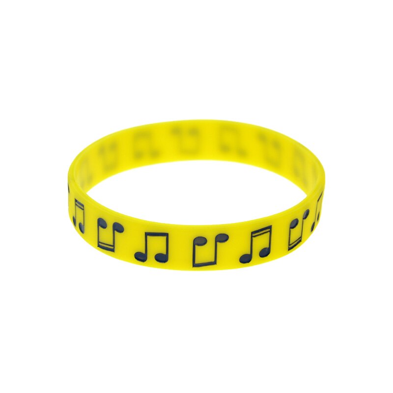 Obh 1 Pc Desig Muziek Opmerking Silicone Rubber Armband Volwassen Grootte 5 Kleuren