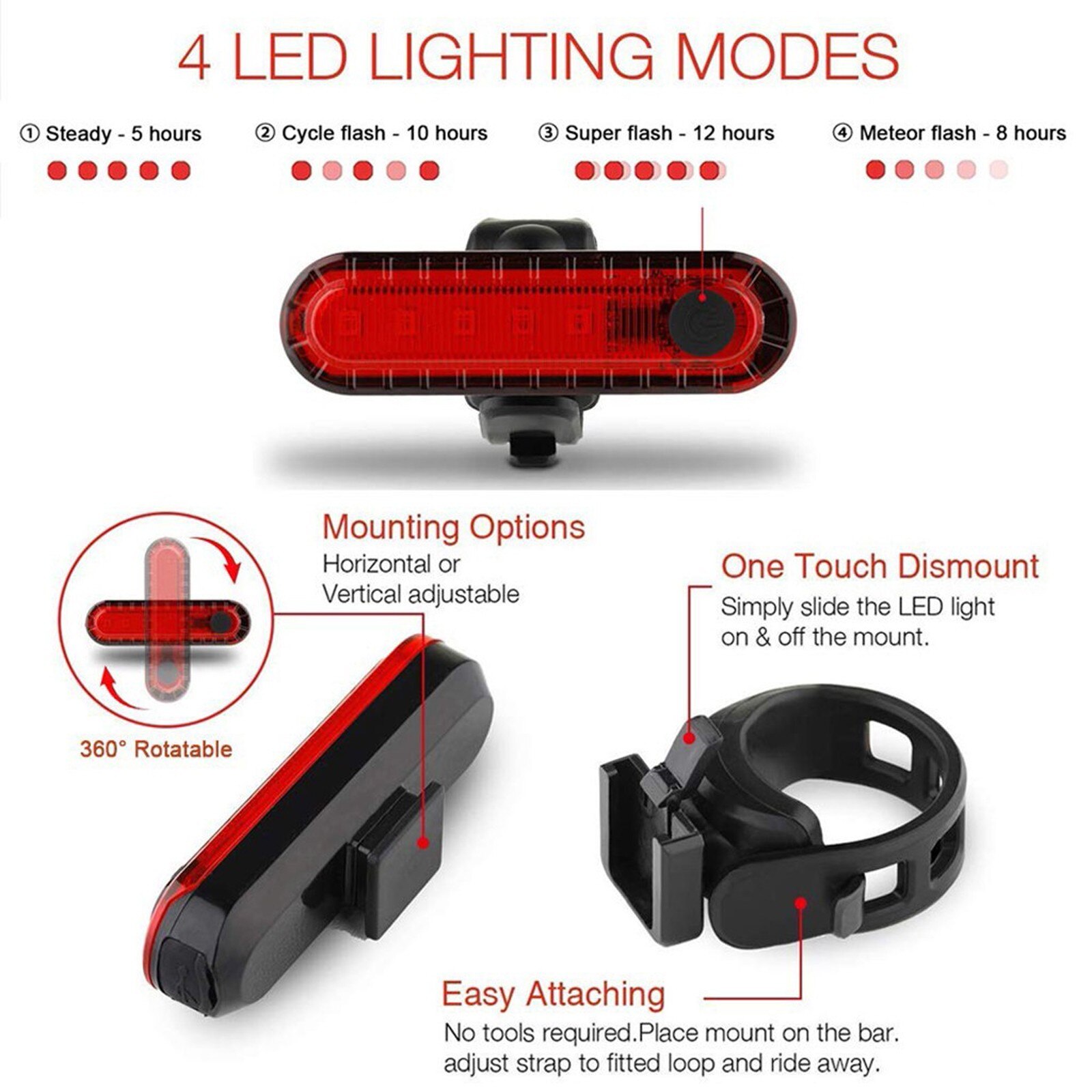 Bike Light Ultra Bright Set Ipx6 Bike Lamp Outdoor Cycling Front Headlight And Taillight Luces de seguridad para bicicletas#40