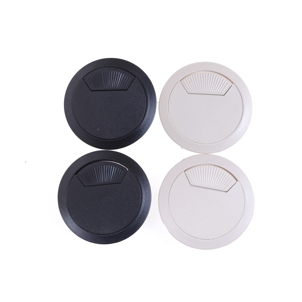 2PCS/set Plastic Desk Wire Hole Cover Base Computer Grommet Table Cable Outlet Port Surface Line Box Furniture Hardware