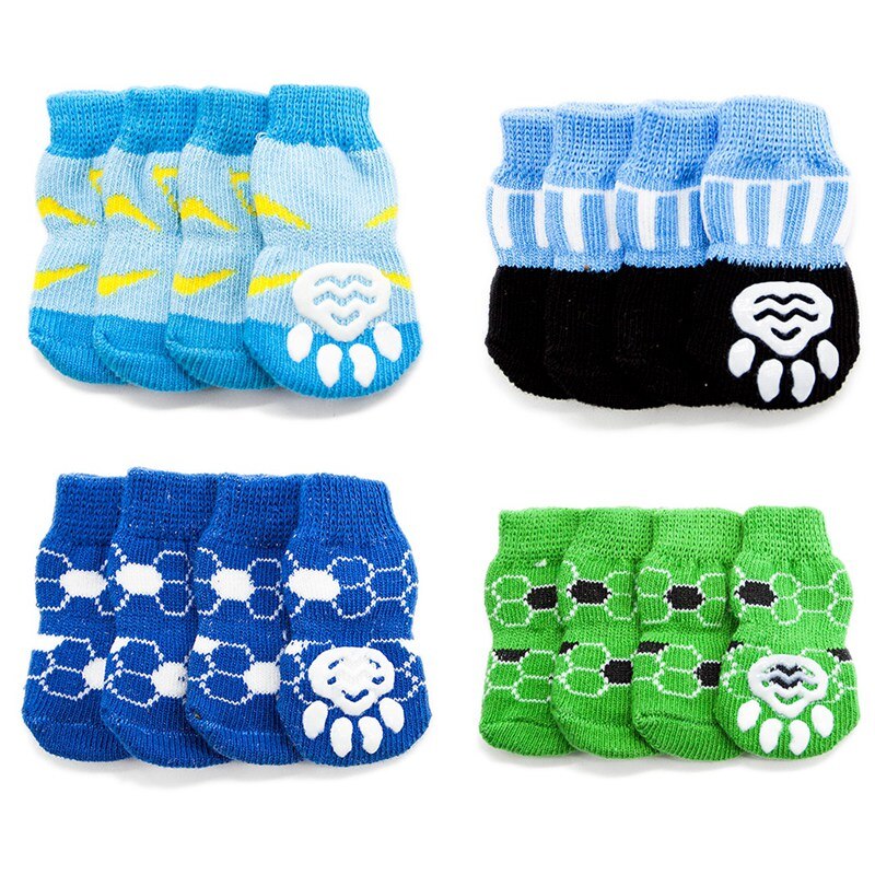 Anti-Slip Pet Dog Stocking Cute Dogs Cotton Socks Pet Winter Warm Socks Dog Paw Protection Socks Pet Booties Accessories &