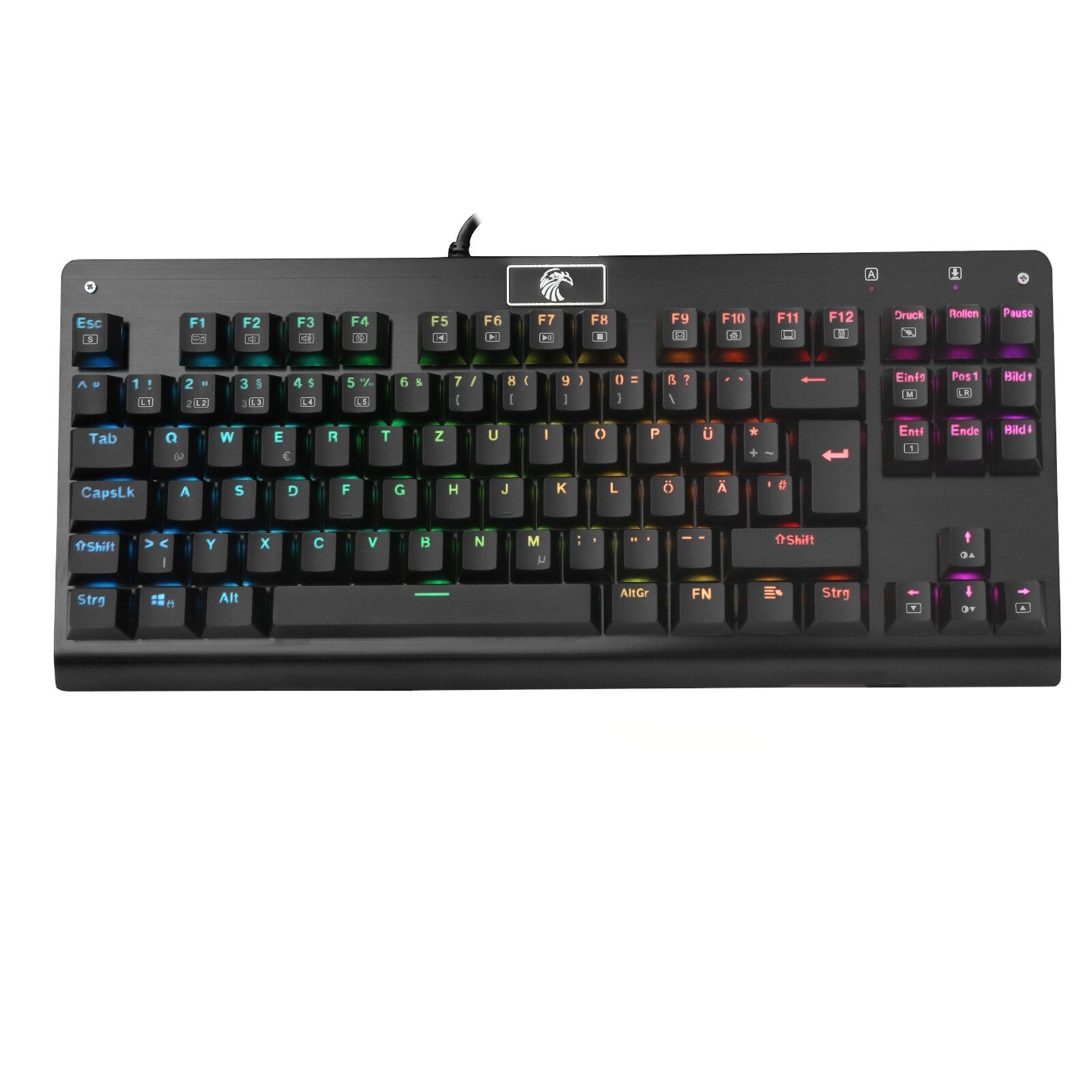 Z77 mechanical gaming keyboard 88-key German keyboard with RGB LED backlight 9 RGB backlight stylish Fast response speed durable: Default Title
