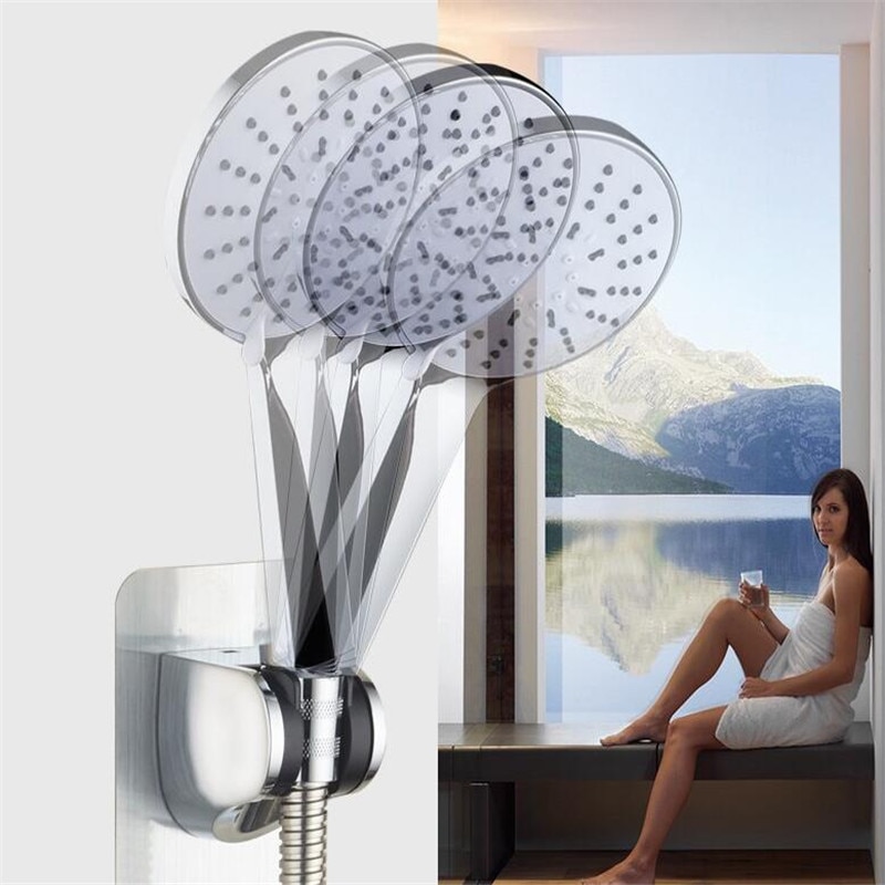 Adjustable Self-adhesive Handheld Plactis Polished Showerhead Holder Wall Mounted Bathroom Shower Holder Bracket