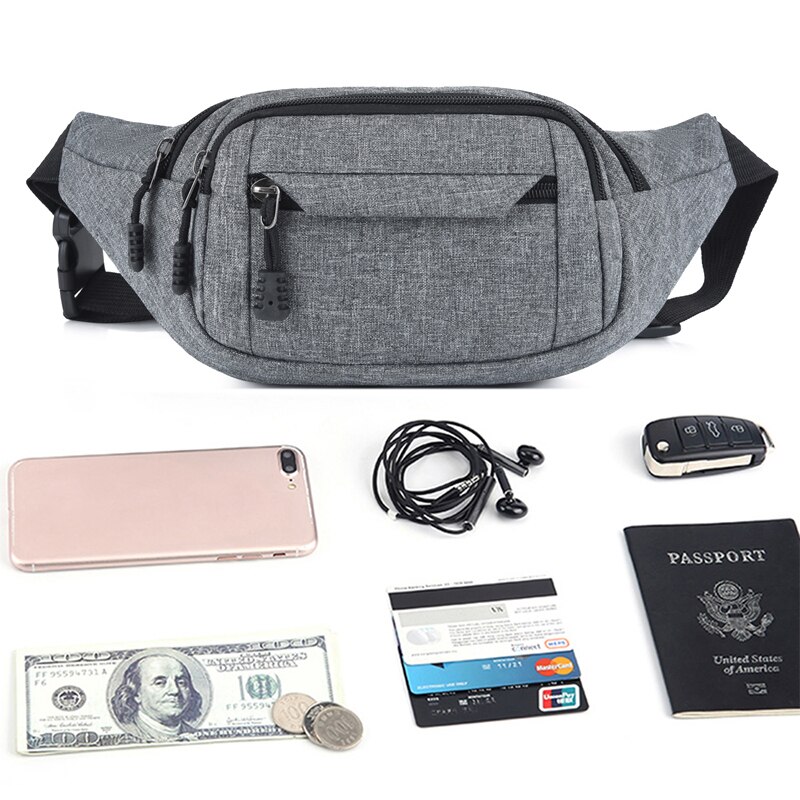 Marsupio da uomo borsa portafoglio da uomo borsa da cintura Casual grande per telefono borsa da donna borsa da viaggio in tela borsa da moto Fanny Banana Hip