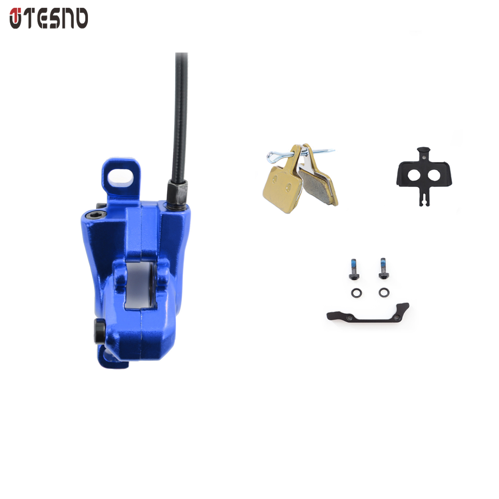 TESNO-freno de disco hidráulico para bicicleta de montaña, piezas de 2 pistones, accesorios de bicicleta, pinza de Rotor de 160mm, juego de frenos de aceite delanteros y traseros de 1000mm y 1800mm