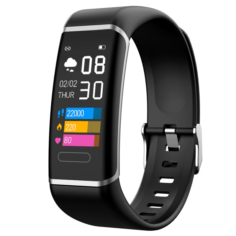 Smart Armband Mannen Vrouwen Smart Band Fitness Tracker Voor Android Ios Sport Smartband Polsbandje Slimme Pols Band CT6: Black