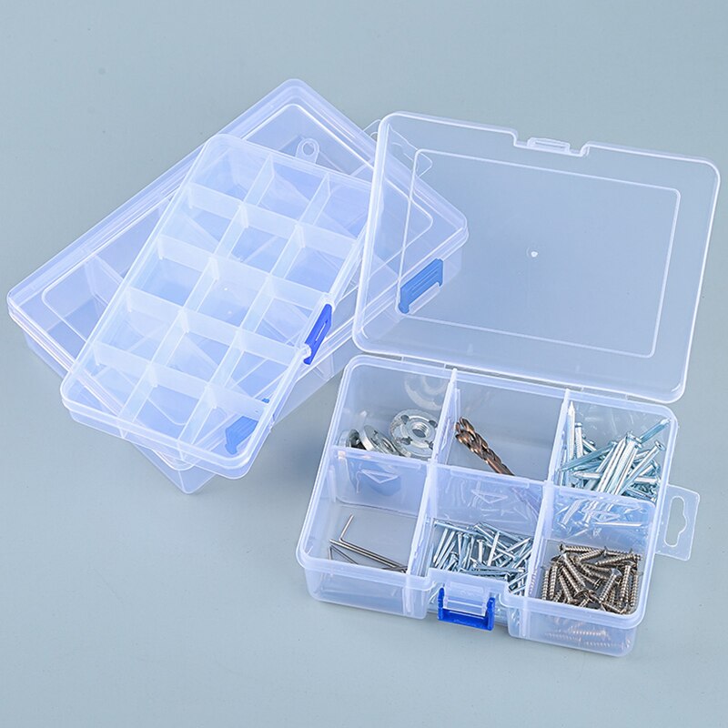 Plastic Storage Box Detachable Divider Organizer Tool Components Kit Grids Case Beads Container Adjustable Jewelry Storage Box