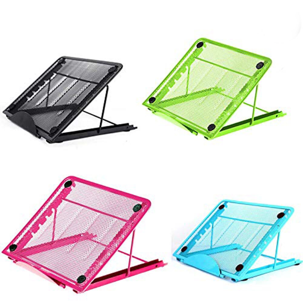 Tablett ljuslåda stativ metallnät ventilerad justerbar 7 vinkelpunkter glider förhindrad hållare för att rita surfplatta / ipad / bärbar dator