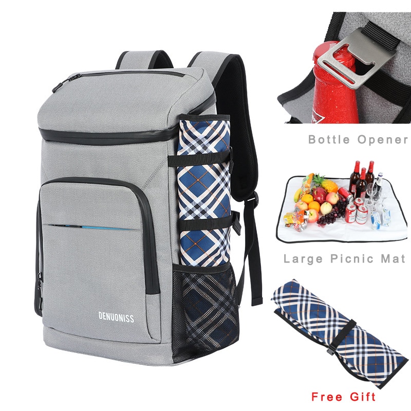 DENUONISS Neue Isolierte Kühltasche Große Rucksack Tasche Tragbare draussen Thermische Rucksack mit Picknick matt Freies