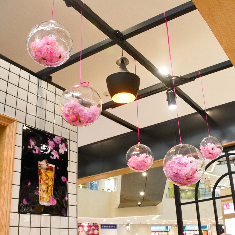 4-16cm Transparent Plastic Fillable Baubles Hollow Round Ball Eternal Flower Ball Wedding Valentine Christmas Decoration