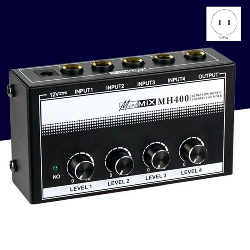 MH400 4 Aisle Mixer Ultra Low Noise Microphone Musical Instrument Audio Amplifier Hub Mixer Mixer