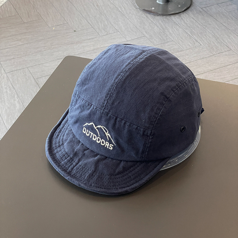 Casquette de Baseball Japonaise à Bord Court pour Homme et Femme, Visières Brodées en Coton Doux, Casquette à Visière pour Protection Solaire, Style Coréen, pour l'Extérieur: WHITE