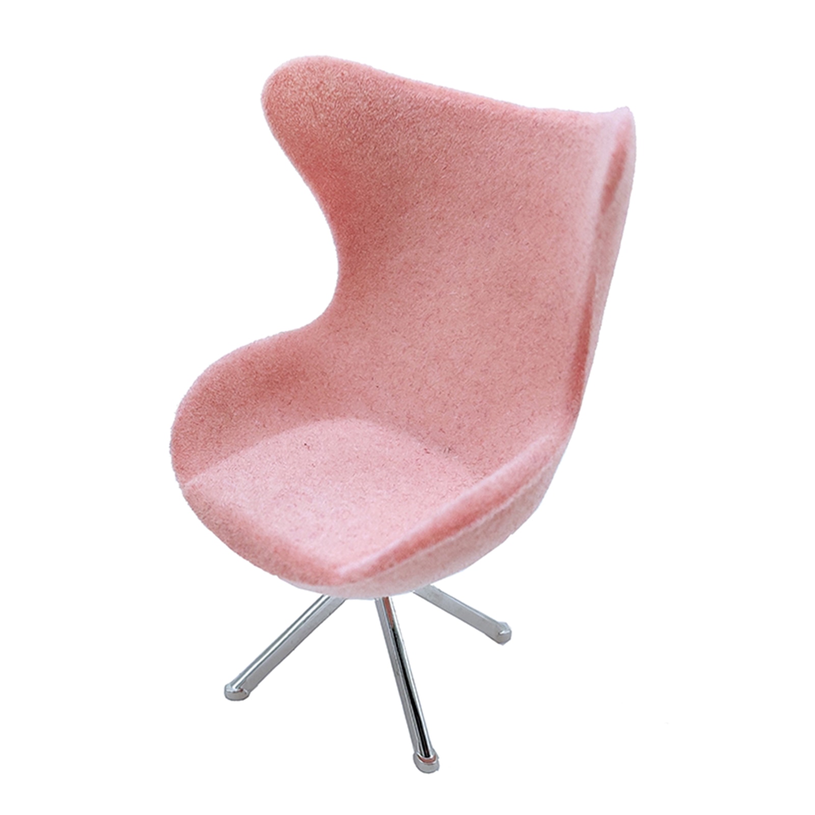 1/12 skala dukkehus miniature pink kontor høj ryg flockende sæde svane stol stue moderne møbler sæt legetøj