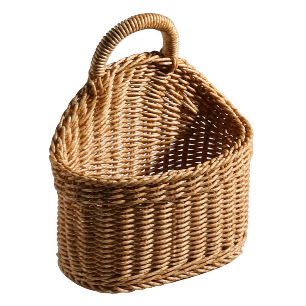 Panier de rangement en rotin multicolore, joli panier de rangement en osier, avec poignée, durable: Light Brown