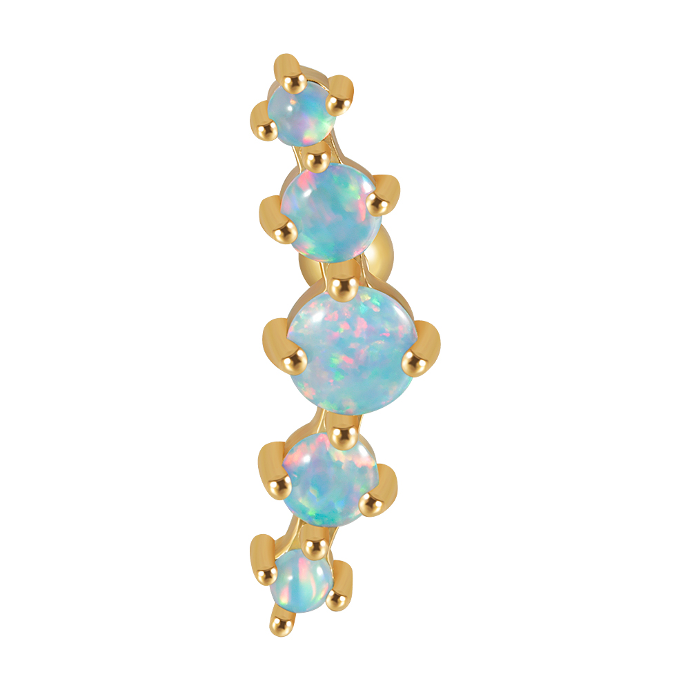 1 Stuk Chirurgisch Staal Opaal Oor Tragus Kraakbeen Stud Helix Piercing Schroef Bal Kwab Oorbellen Barbell Sieraden: Antique Copper Plated