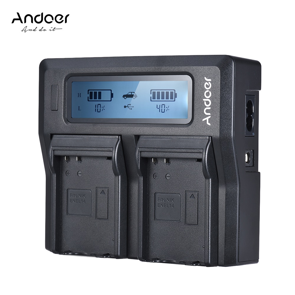 Andoer NP-FW50 Dual Channel Digitale Camera Batterij Oplader LCD Display voor Sony 6500 A6300 7RII NEX Serie met DC Auto lader
