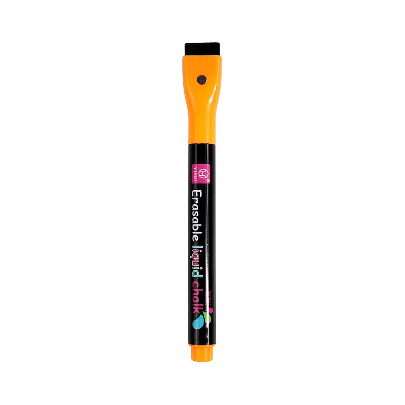 4/8 farbige magnetische, trocken abwischbare Marker, löschbare Whiteboard-Marker mit Radiergummi, LED-fluoreszierender Stift für Glas-Flüssigkreide: Grün & Orange
