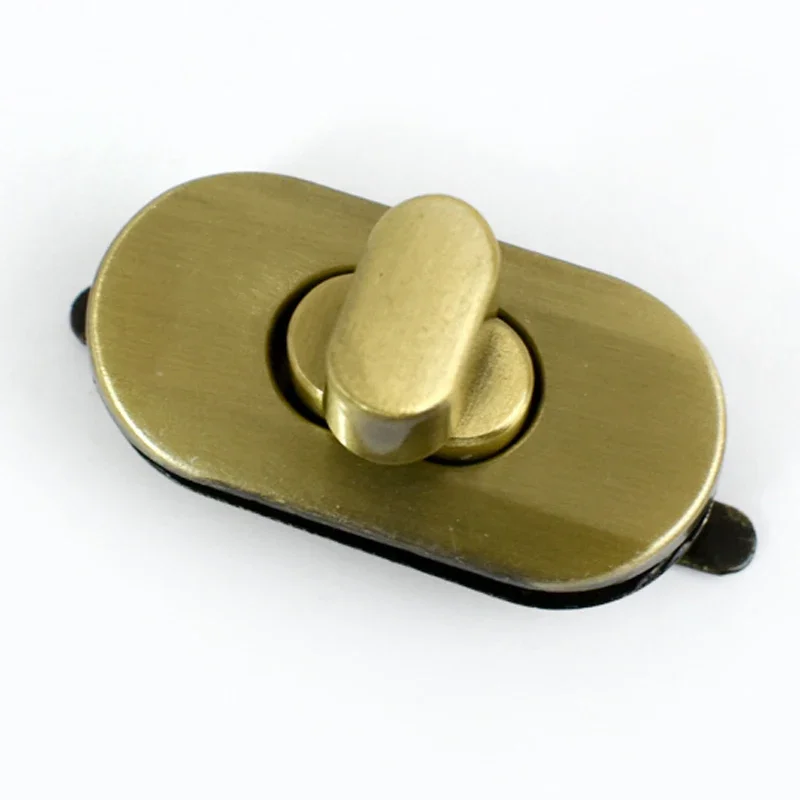 2/4/10Pcs Meetee 35*18mm Metal Bag Lock Clasp Handbag Twist Turn Locks Buckle Oval Twisting Replace Clasps Hardware Accessory: 8# / antique silver