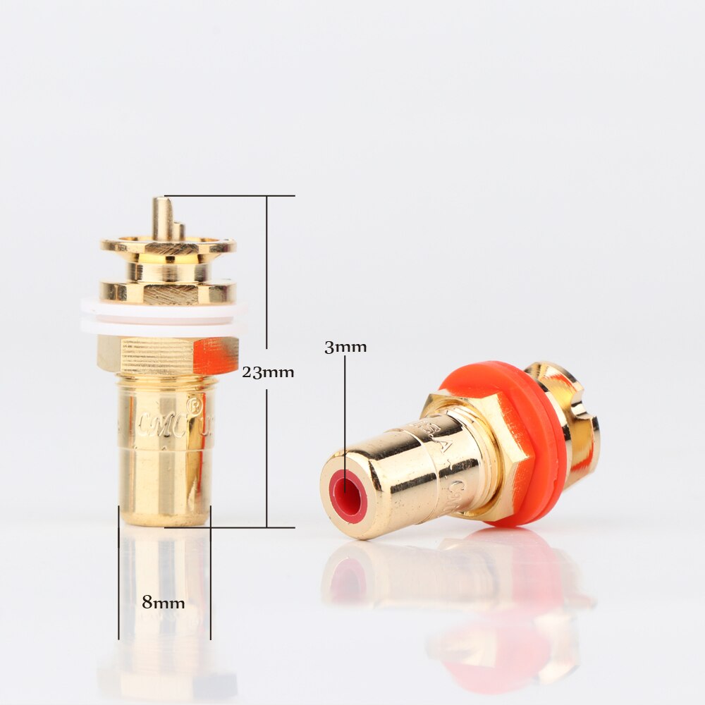 8 stk cmc 816- u rca jack rca terminal stik forgyldt jack 4 stk
