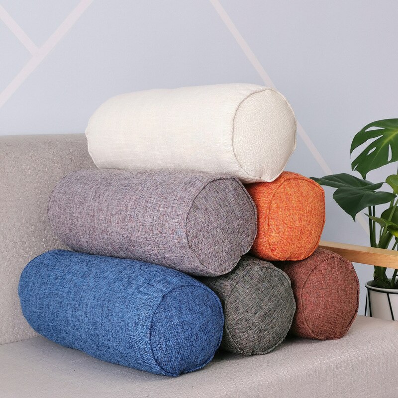 Long pillow interior round body cushion imitation cotton and linen cushion home bedroom accessory rectangular sleep nap pillow