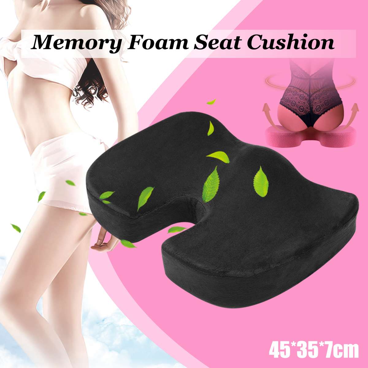 Non-Slip Seat Cushion Coccyx Orthopedic Memory Foam U Seat Massage Wheelchair Support Cushion Pad Car Office Massage Cushion