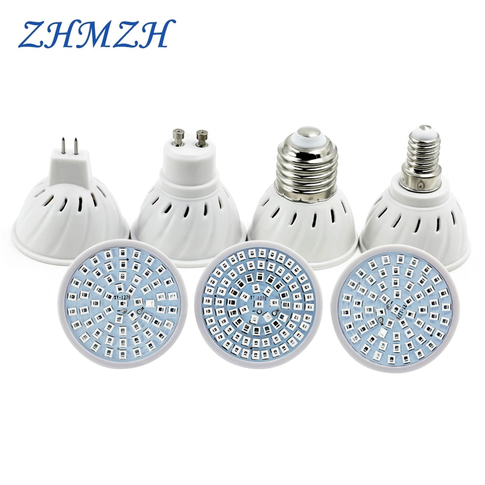 Lampe horticole de croissance LED E27 E14 MR16 GU10, 220/110V, 60/80LED, spectre complet, éclairage pour jardin intérieur