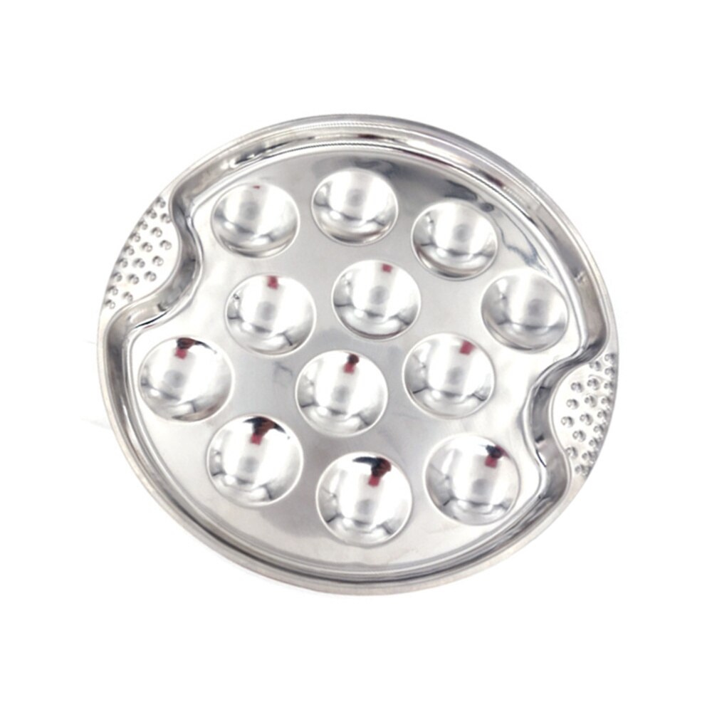 Stainless Steel Escargot Dish Server 12 Positions Baked Snail Plate Kitchen Serving Utensil: Default Title