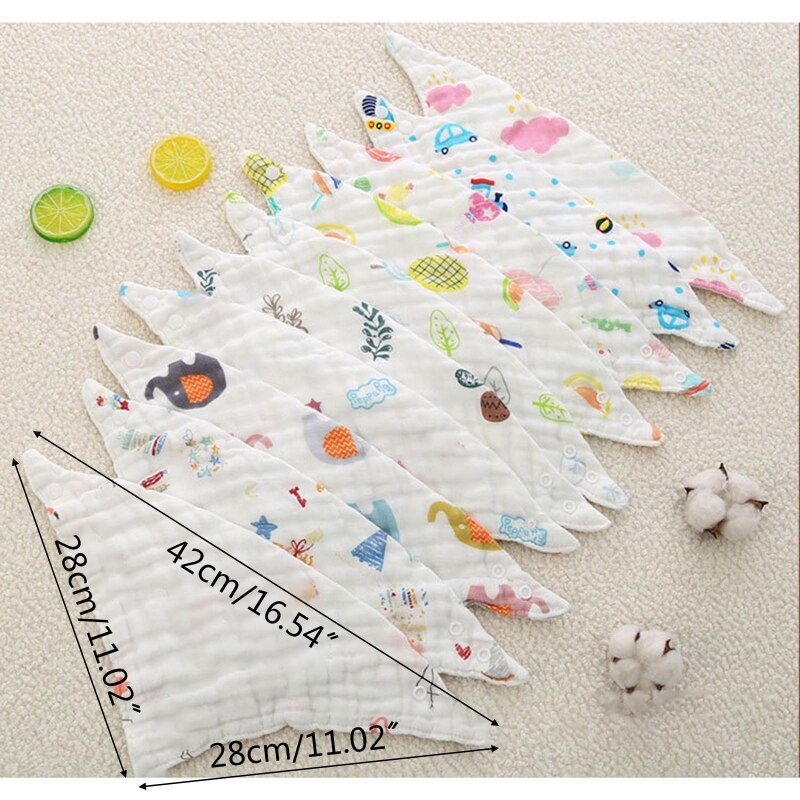 5 unids/set bebé muselina gasa babero Bandana bebé alimentación Saliva toalla Burp paños A2UB