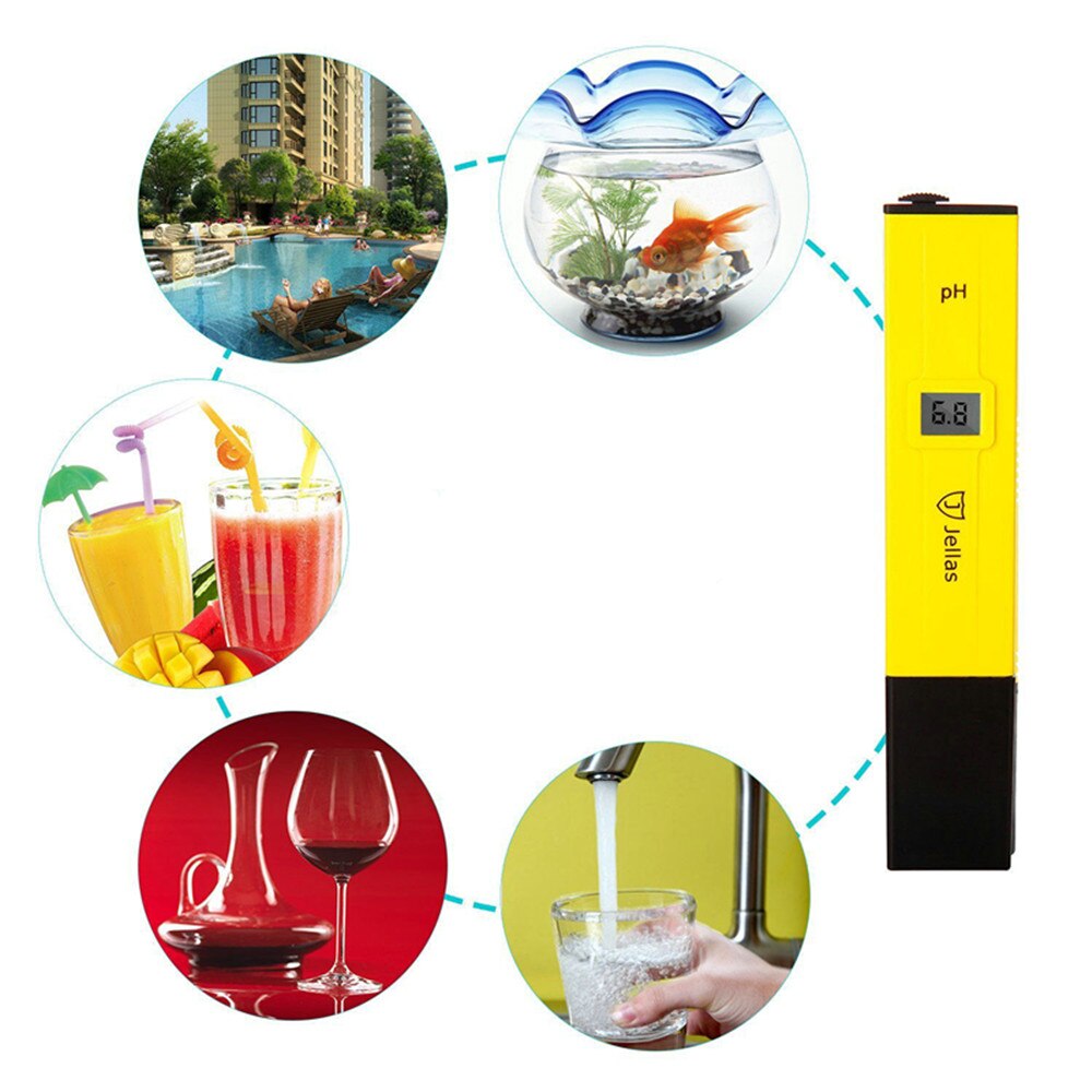 Bærbar høj nøjagtighed lcd digital ph meter tester pen til vand mad akvarie pool hydroponics vin urin ph detektor monitor