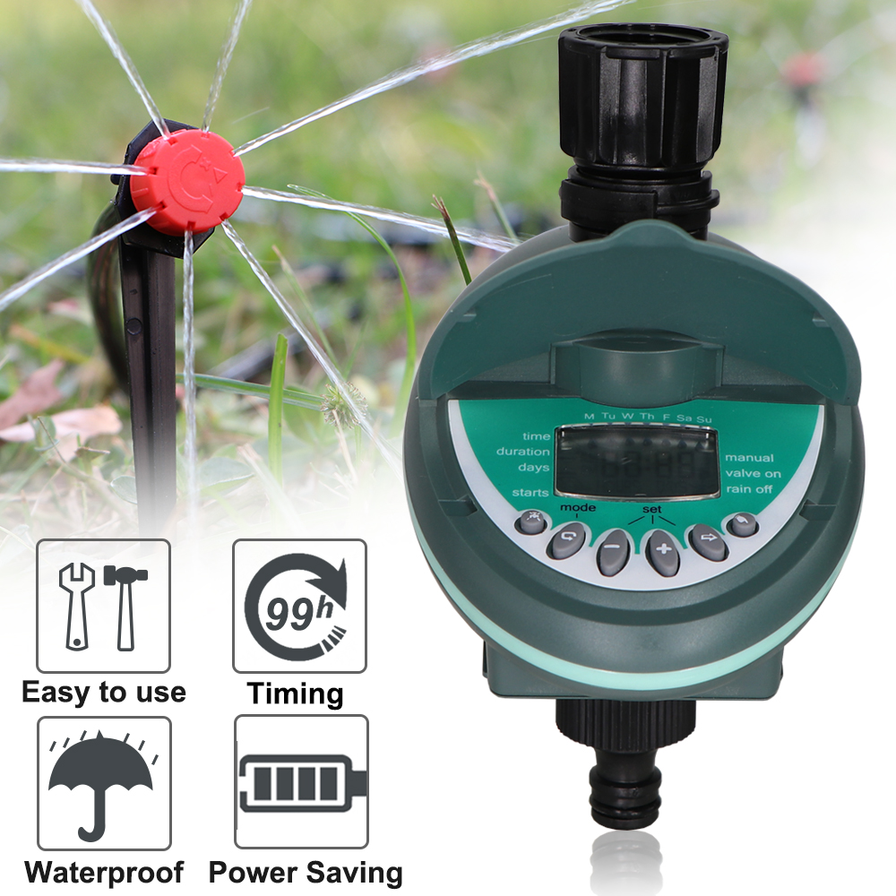 Garden Watering Timer Automatic Watering Irrigation Controller Weekly Daily Programming LCD DisplayOuterdoor Indoor Sprinklers