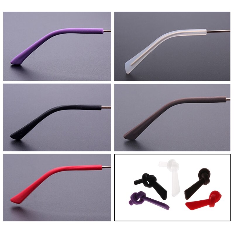 Lunettes antidérapantes en Silicone souple, accessoires de branches de lunettes, manchons de jambes à trous carrés