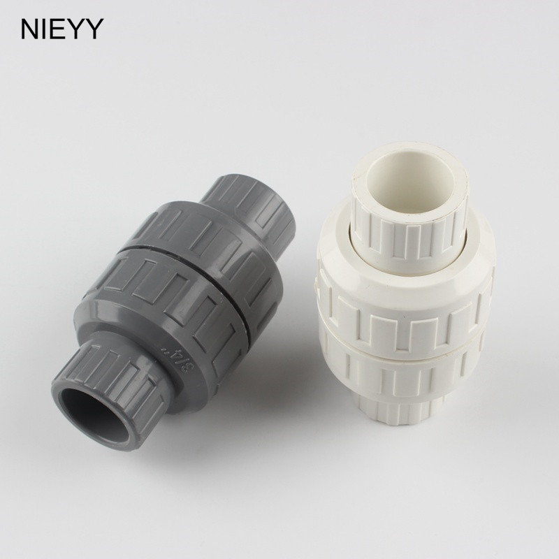 25mm 32mm Plastic Check Valve PVC Pipe Straight Connector Water Tube Check Valve Parts Spring Check Valve For Garden Irrigation