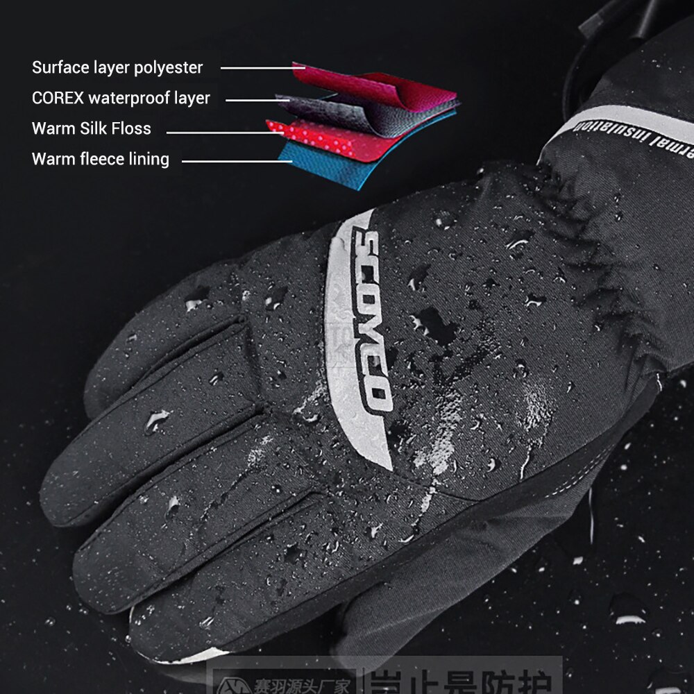 Scoyco vindtætte motorcykelhandsker vandtætte moto handsker touch screen gant moto guantes motorcykel handsker vinter