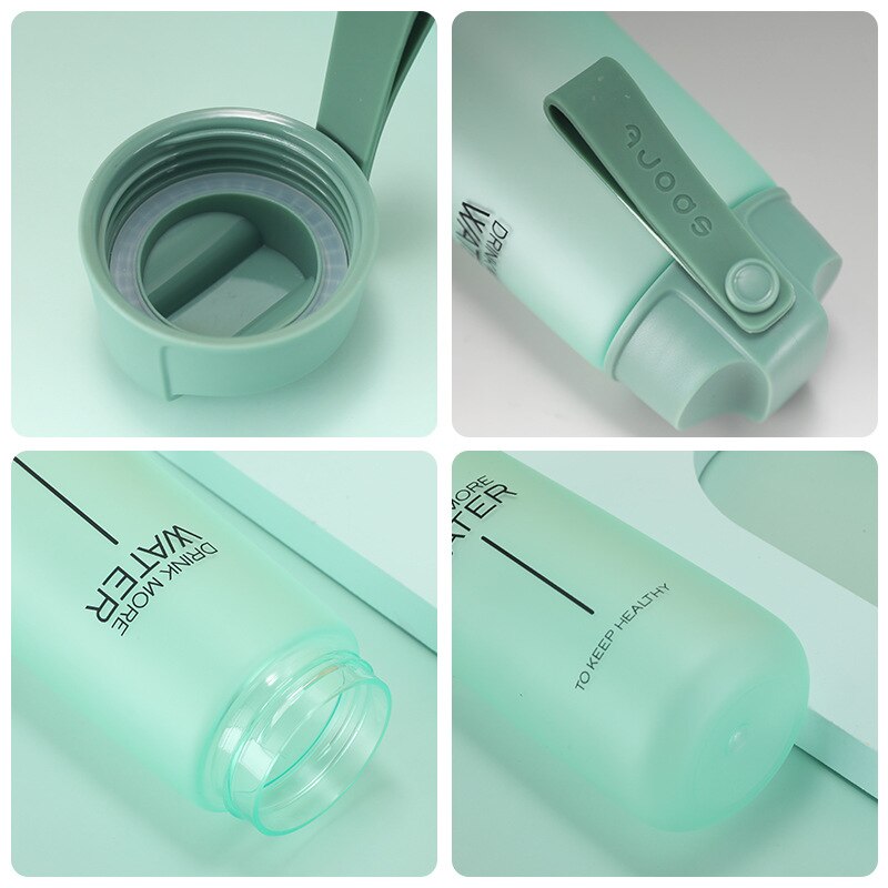 Matte plastic waterbeker modieuze sportwaterfles anti-val grote capaciteit kinder casual beker