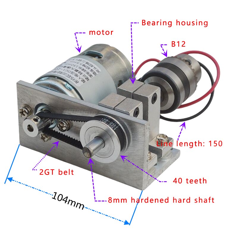 895/775/795 DC Motor, Lathe Assembly Spindle, High Torque, Bead Lathe, Forward and Reverse