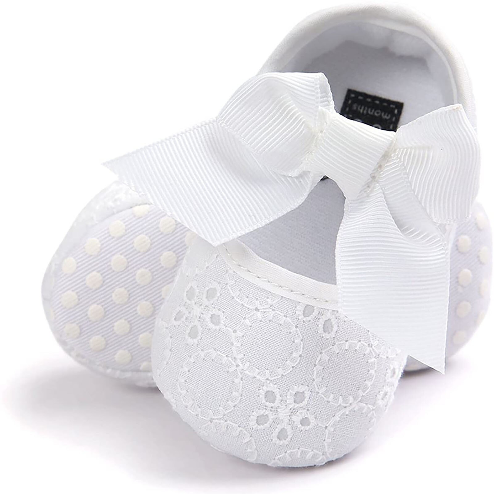 Chaussures brodées à semelle souple pour bébé fille, chaussures de princesse à nœud, tendance Kawaii,