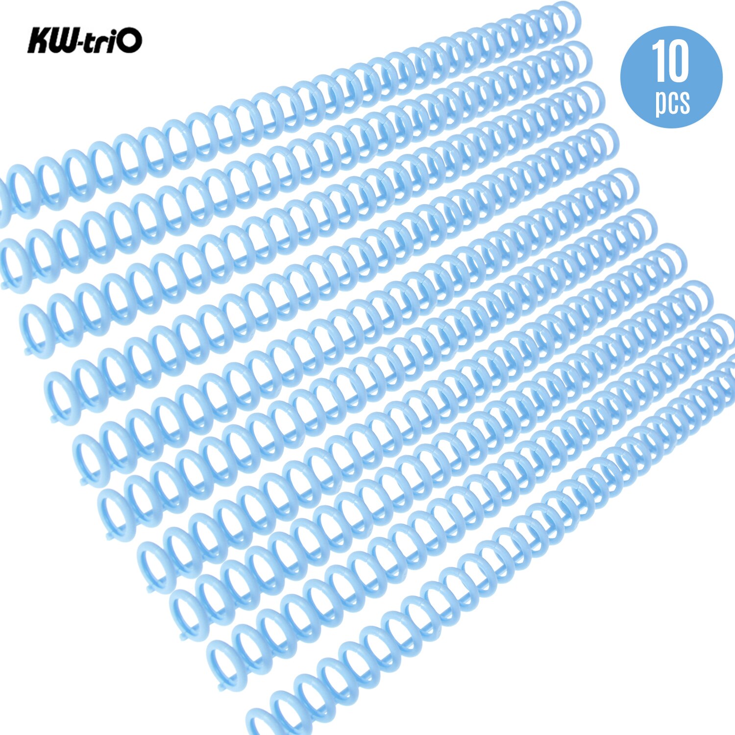 10pcs 85 Sheets 30-Hole Plastic Loose Leaf Binders Ring Binding Spines Combs Capacity for DIY Notebook Album Office Supplies: Light blue