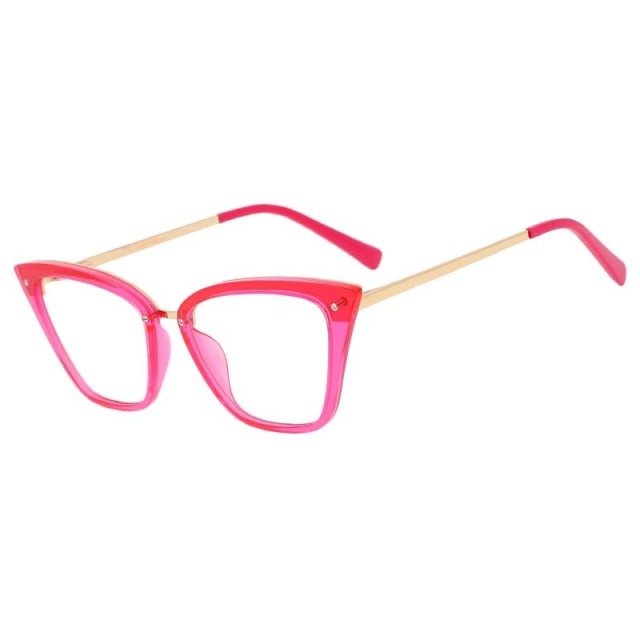 Lunettes de vue Anti-lumière bleue TR90 œil de chat Sexy pour hommes et femmes, montures, à la , pour ordinateur, 53384: Pink