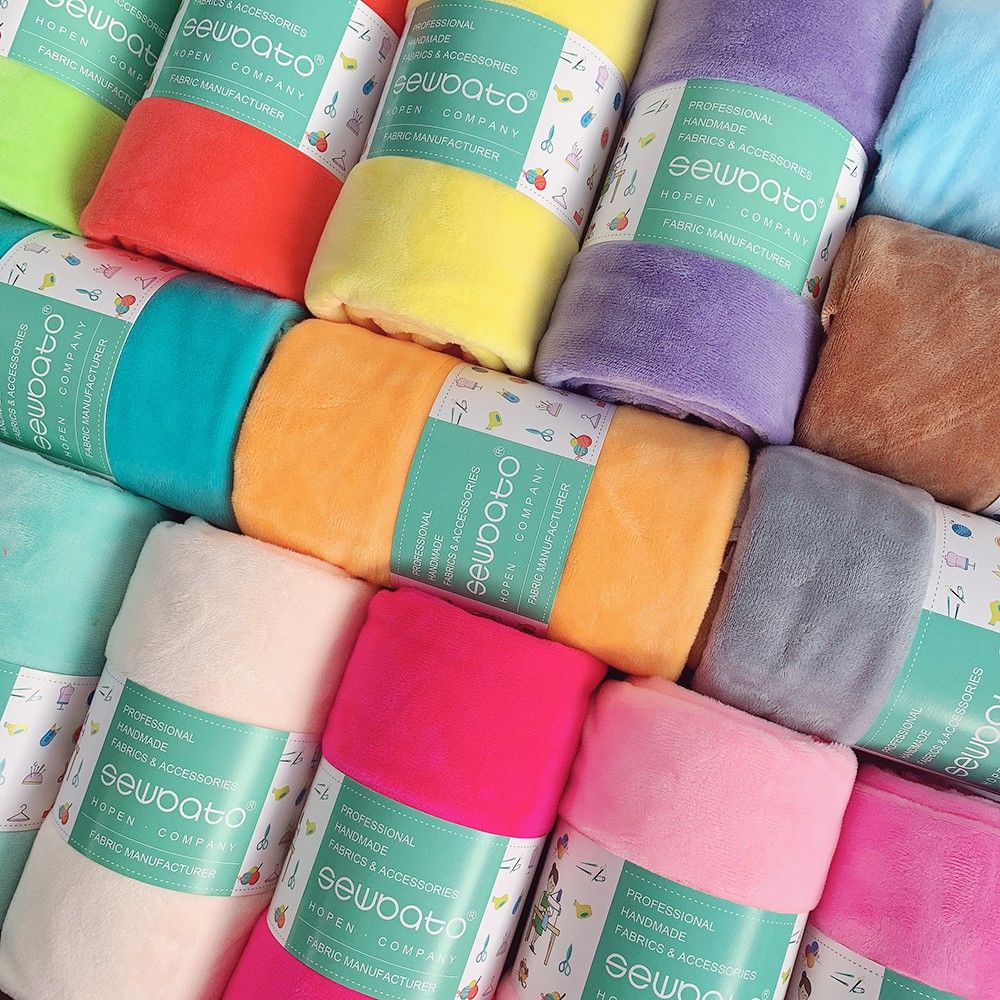 SEWBATO Beste Heiße 75x 100cm Minky Plüsch Stoff 1,5mm Pile Plüsch Velboa Shorty Stoff Spielzeug decke Material