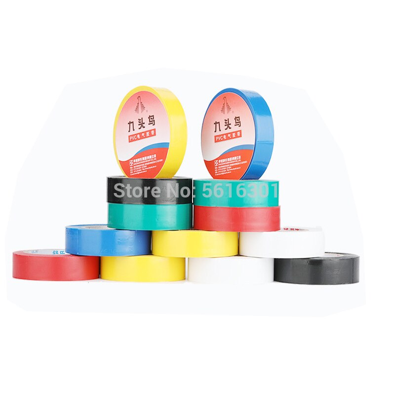 10 Uds cinta eléctrica de Color PVC resistente al desgaste retardante de llama cinta aislante eléctrica sin plomo cinta de color de tubo impermeable